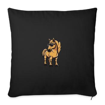 Cheval Cool Animal - Housse de coussin décorative 45 x 45 cm - noir - Devant