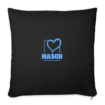Gift for Mason - Sofa pillowcase 17,3'' x 17,3'' (45 x 45 cm) - black - Front