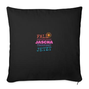 Geschenk für Jascha - Sofakissenbezug 45 x 45 cm - Schwarz - Vorne