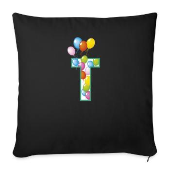 T Ballons - Sofakissenbezug 45 x 45 cm - Schwarz - Vorne