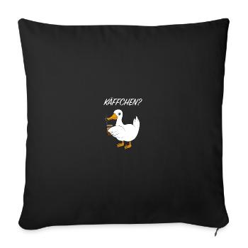 Ente Kaffee Spruch - Sofakissenbezug 45 x 45 cm - Schwarz - Vorne