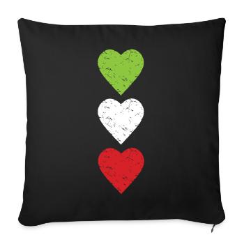 Woman Life Freedom Menschenrechte used look Herzen - Sofakissenbezug 45 x 45 cm - Schwarz - Vorne