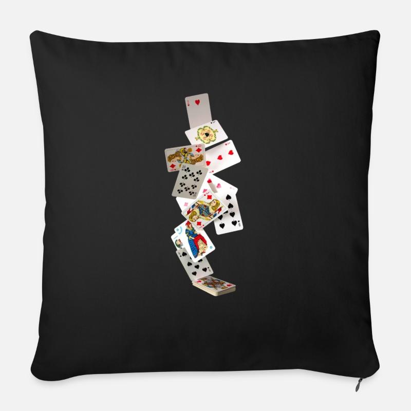 karten - Sofakissenbezug 45 x 45 cm - Schwarz