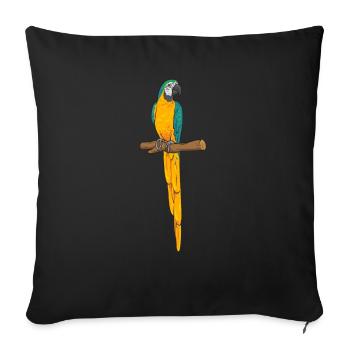 Yellow-breasted Macaw Parrot Blue And Yellow Macaw - Sofa pillowcase 17,3'' x 17,3'' (45 x 45 cm) - black - Front