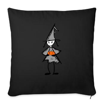 Pumpkin Witch - Sofa pillowcase 17,3'' x 17,3'' (45 x 45 cm) - black - Front