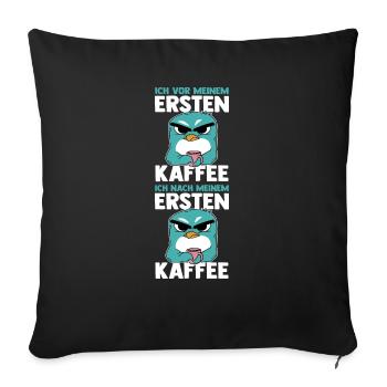 Moi devant mon premier oiseau de café - Housse de coussin décorative 45 x 45 cm - noir - Devant