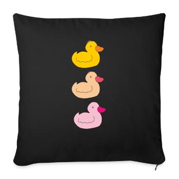 entchen bunt - Sofakissenbezug 45 x 45 cm - Schwarz - Vorne