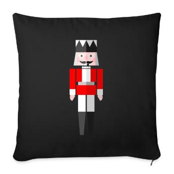 Noël- Noël Casse-Noisette Rouge by Cultform - Housse de coussin décorative 45 x 45 cm - noir - Devant