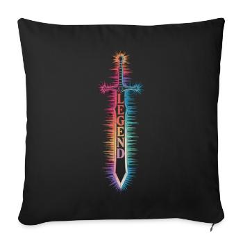 Épée des légendes - Housse de coussin décorative 45 x 45 cm - noir - Devant