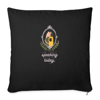 Je veux parler aujourd'hui avec mon chien - animal - Housse de coussin décorative 45 x 45 cm - noir - Devant