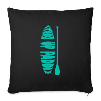 SUP Stand Up Paddle | Summer Vacation Sunset - Sofa pillowcase 17,3'' x 17,3'' (45 x 45 cm) - black - Front