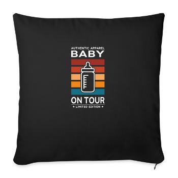 Bébé en tournée - Housse de coussin décorative 45 x 45 cm - noir - Devant