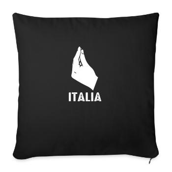 Italia Italian Italian Italy - Sofa pillowcase 17,3'' x 17,3'' (45 x 45 cm) - black - Front