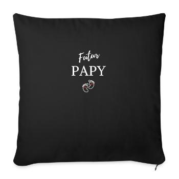 Futur Papy - Housse de coussin décorative 45 x 45 cm - noir - Devant