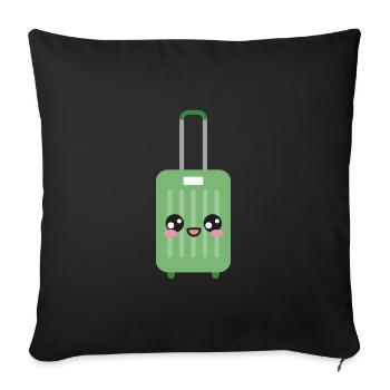 Luggage Suitcase Kawaii - Sofa pillowcase 17,3'' x 17,3'' (45 x 45 cm) - black - Front