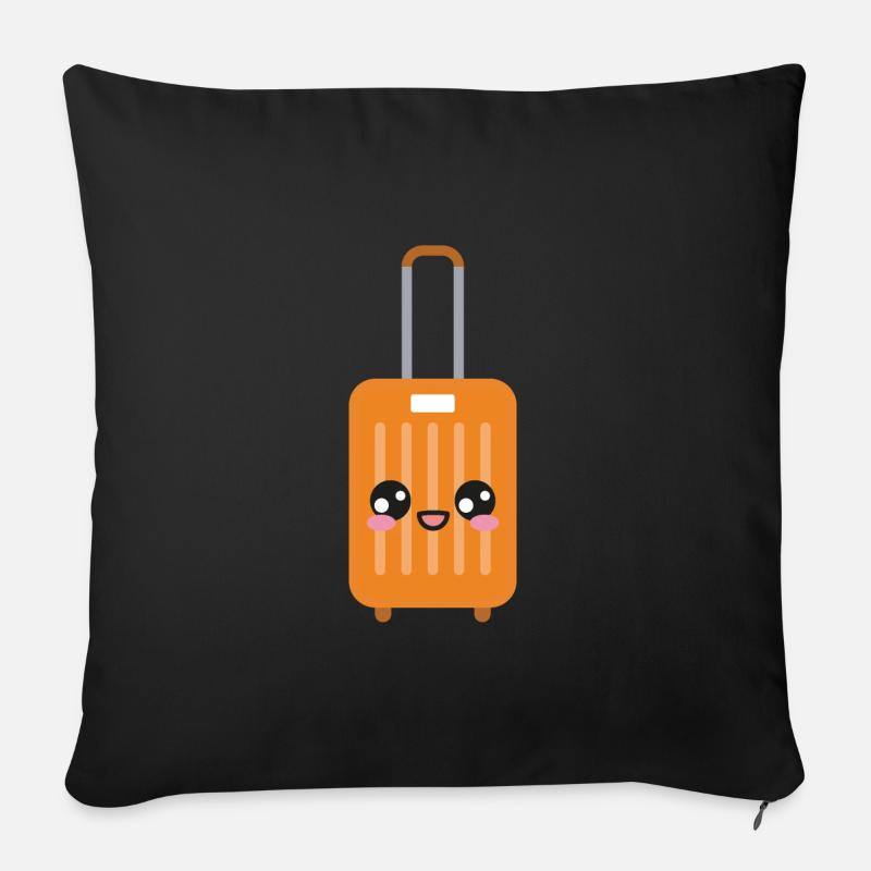 Vereisen Koffer Kawaii - Sofakissenbezug 45 x 45 cm - Schwarz