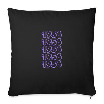 Born in 1956 - Sofa pillowcase 17,3'' x 17,3'' (45 x 45 cm) - black - Front