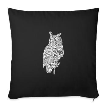 Elegant vintage eagle owl bird - Sofa pillowcase 17,3'' x 17,3'' (45 x 45 cm) - black - Front