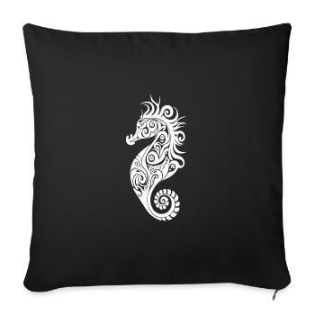 Little Cute Vintage Seahorse - Sofa pillowcase 17,3'' x 17,3'' (45 x 45 cm) - black - Front