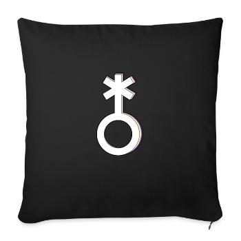 Nonbinary Symbol Non-Binary Nonbinary Artistic - Sofa pillowcase 17,3'' x 17,3'' (45 x 45 cm) - black - Front