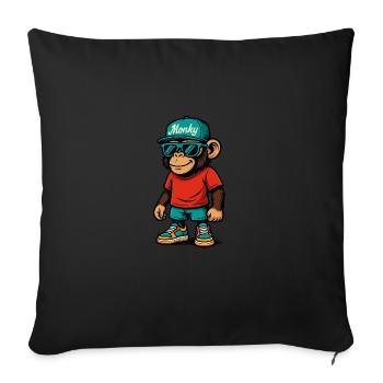Rocher des moines - Housse de coussin décorative 45 x 45 cm - noir - Devant