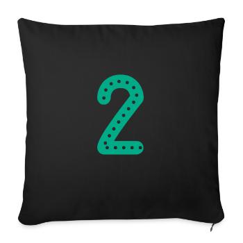 2 YEARS. 2nd ANNIVERSARY. BIRTHDAY 2 YEARS. 2 - Sofa pillowcase 17,3'' x 17,3'' (45 x 45 cm) - black - Front