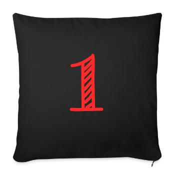 1 AN. 1er ANNIVERSAIRE. ANNIVERSAIRE 1 AN. 1 - Housse de coussin décorative 45 x 45 cm - noir - Devant