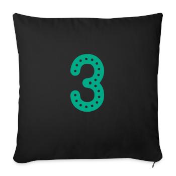 3 YEARS. 3rd ANNIVERSARY. BIRTHDAY 3 YEARS. 3 - Sofa pillowcase 17,3'' x 17,3'' (45 x 45 cm) - black - Front