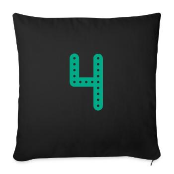 4 ANS. 4e ANNIVERSAIRE. ANNIVERSAIRE 4 ANS. 4 - Housse de coussin décorative 45 x 45 cm - noir - Devant