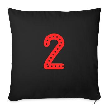 2 YEARS. 2nd ANNIVERSARY. BIRTHDAY 2 YEARS. 2 - Sofa pillowcase 17,3'' x 17,3'' (45 x 45 cm) - black - Front