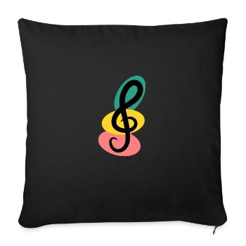 CLE DE SOL. MUSIQUE. ROCK. 21 JUIN. FÊTE MUSIQUE - Housse de coussin décorative 45 x 45 cm - noir - Devant