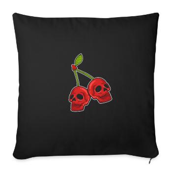 Cherry Skull Tattoo Artist Poison - Housse de coussin décorative 45 x 45 cm - noir - Devant