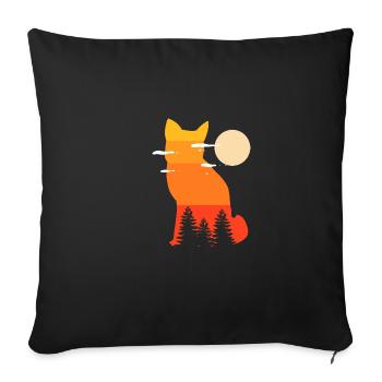 Poison biologiste du renard sauvage - Housse de coussin décorative 45 x 45 cm - noir - Devant