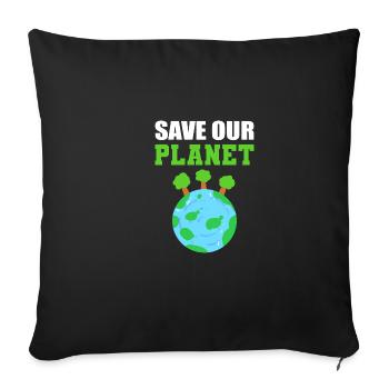 Sauvez notre planète Poison écologiste - Housse de coussin décorative 45 x 45 cm - noir - Devant