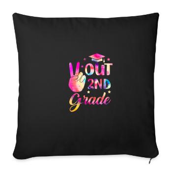 Peace out second 2nd class Happy Last school day - Sofa pillowcase 17,3'' x 17,3'' (45 x 45 cm) - black - Front