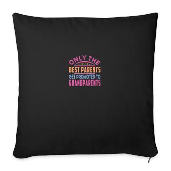 Parents Grands-parents Petit-enfant Maman Grand-mère Papa Grand-père - Housse de coussin décorative 45 x 45 cm - noir - Devant