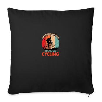 Régime de retraite Pension Cyclisme Dictons amusants Cadeau - Housse de coussin décorative 45 x 45 cm - noir - Devant