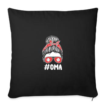 Baseball Player Grandma Grandma Baseball - Sofa pillowcase 17,3'' x 17,3'' (45 x 45 cm) - black - Front