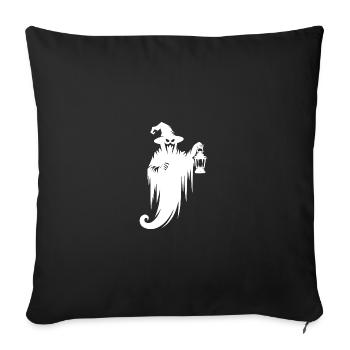 Schwebendes Halloween Gespenst mit Lampe - Sofakissenbezug 45 x 45 cm - Schwarz - Vorne