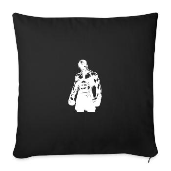 Boxer in boxing mode vintage shadow style - Sofa pillowcase 17,3'' x 17,3'' (45 x 45 cm) - black - Front