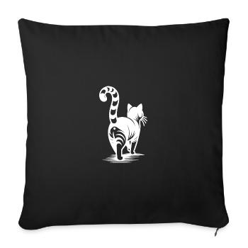 Pretty cat silhouette Simple and elegant - Sofa pillowcase 17,3'' x 17,3'' (45 x 45 cm) - black - Front