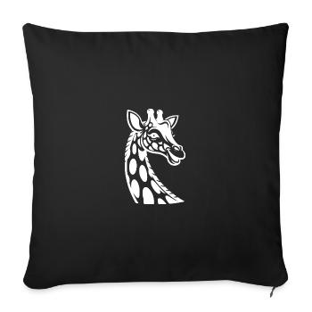 Drôle Girafe Style Afrique Safari Animalier - Housse de coussin décorative 45 x 45 cm - noir - Devant