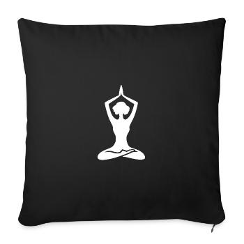 Yoga Silhouette mit Anmut und Balance in Bewegung - Sofakissenbezug 45 x 45 cm - Schwarz - Vorne