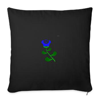Blue folk art motive #3 - Sofa pillowcase 17,3'' x 17,3'' (45 x 45 cm) - black - Front