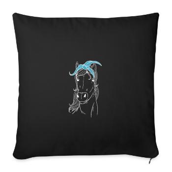 Équitation Sport équestre - Housse de coussin décorative 45 x 45 cm - noir - Devant