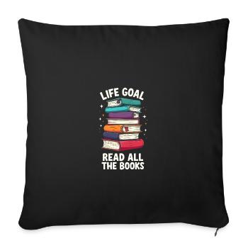 Read all books - Sofa pillowcase 17,3'' x 17,3'' (45 x 45 cm) - black - Front