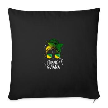 French Guiana - Sofa pillowcase 17,3'' x 17,3'' (45 x 45 cm) - black - Front