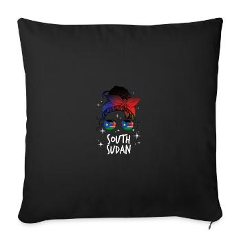South Sudan - Sofa pillowcase 17,3'' x 17,3'' (45 x 45 cm) - black - Front