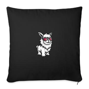 Alpaga Lama Cool Animal - Housse de coussin décorative 45 x 45 cm - noir - Devant