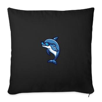 Dauphin Cool Animal - Housse de coussin décorative 45 x 45 cm - noir - Devant